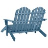 Chaise de jardin Adirondack 2 places et pouf sapin massif bleu 569888569888