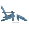 Chaise de jardin Adirondack 2 places et pouf sapin massif bleu 569888569888