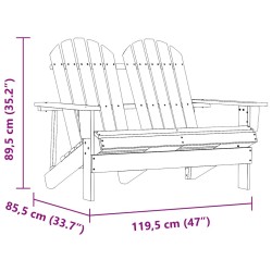Chaise de jardin Adirondack 2 places bois de sapin massif vert 569889569889