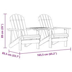 Chaises de jardin Adirondack avec table bois de sapin solide 569890569890