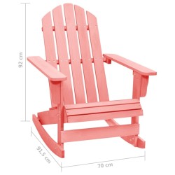 Chaise à bascule de jardin Adirondack bois de sapin massif rose 569892569892