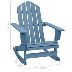 Chaise à bascule de jardin Adirondack bois de sapin massif bleu 569898569898