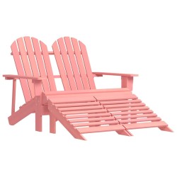 Chaise de jardin Adirondack 2 places et pouf sapin rose 569901569901