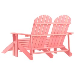 Chaise de jardin Adirondack 2 places et pouf sapin rose 569901569901