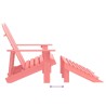 Chaise de jardin Adirondack 2 places et pouf sapin rose 569901569901