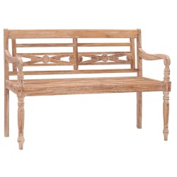 Banc Batavia 120 cm Huilé en blanc Bois de teck solide 569903569903