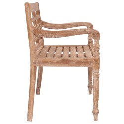 Banc Batavia 120 cm Huilé en blanc Bois de teck solide 569903569903