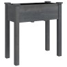 Jardinière sur roues avec doublure gris 71x37x80 cm bois sapin 569904569904