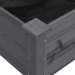 Jardinière sur roues avec doublure gris 71x37x80 cm bois sapin 569904569904