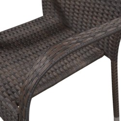 Ensemble à manger de jardin 5 pcs Marron Résine tressée 569915569915
