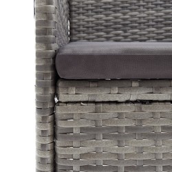 Ensemble à manger de jardin et coussins 5pcs Gris/noir 569916569916