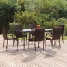 Ensemble à manger de jardin 7 pcs Marron Résine tressée 569918569918