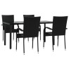 Ensemble à manger de jardin 5 pcs Noir Résine tressée 569921569921