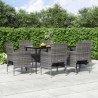 Ensemble à manger de jardin coussins 7pcs Gris et noir 569925569925