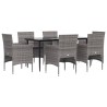 Ensemble à manger de jardin coussins 7pcs Gris et noir 569925569925