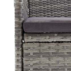 Ensemble à manger de jardin coussins 7pcs Gris et noir 569925569925