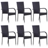 Ensemble à manger de jardin 7 pcs Noir Résine tressée 569927569927