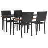 Ensemble à manger de jardin 5 pcs Noir Résine tressée 569933569933