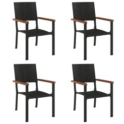 Ensemble à manger de jardin 5 pcs Noir Résine tressée 569933569933