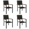 Ensemble à manger de jardin 5 pcs Noir Résine tressée 569933569933