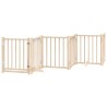 Barrière pour chien porte pliable 12 panneaux bois de peuplier 569943569943