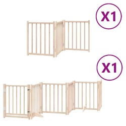 Barrière pour chiens avec porte pliable 9panneaux bois peuplier 569944569944