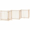 Barrière pour chiens avec porte pliable 9panneaux bois peuplier 569944569944