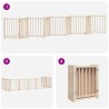 Barrière pour chiens avec porte pliable 9panneaux bois peuplier 569944569944