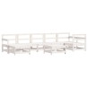 Salon de jardin 8 pcs Blanc Bois de pin massif 569948569948