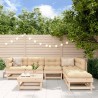 Salon de jardin 7 pcs Bois de pin massif 569953569953