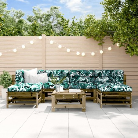 Salon de jardin 7 pcs bois de pin imprégné 569955569955