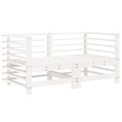 Salon de jardin 6 pcs Blanc Bois de pin massif 569958569958
