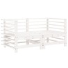 Salon de jardin 6 pcs Blanc Bois de pin massif 569958569958
