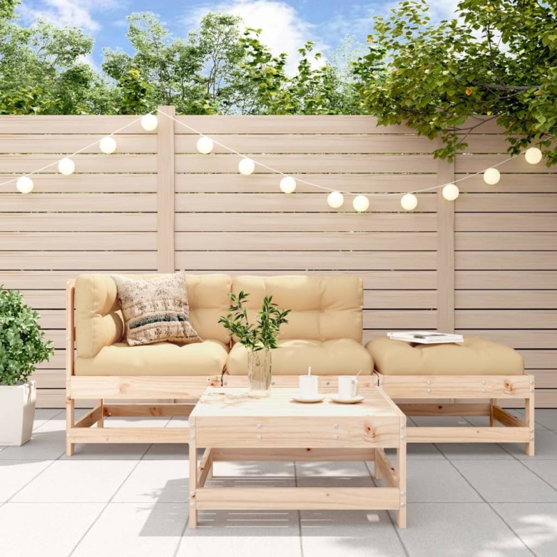 Salon de jardin 4 pcs bois massif de pin 569960569960