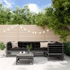 Salon de jardin 6 pcs Gris Bois de pin massif 569962569962
