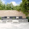 Salon de jardin 7 pcs Blanc Bois de pin massif 569967569967