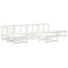 Salon de jardin 7 pcs Blanc Bois de pin massif 569967569967