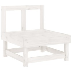 Salon de jardin 7 pcs Blanc Bois de pin massif 569967569967