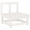 Salon de jardin 7 pcs Blanc Bois de pin massif 569967569967
