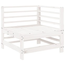 Salon de jardin 7 pcs Blanc Bois de pin massif 569970569970