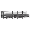 Salon de jardin 7 pcs Gris Bois de pin massif 569971569971