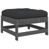 Salon de jardin 5 pcs avec coussins gris bois massif 569974569974