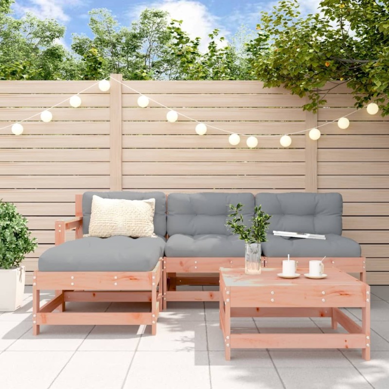 Salon de jardin 5 pcs avec coussins bois massif douglas 569976569976
