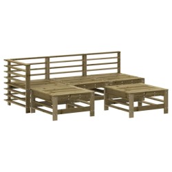 Salon de jardin 5 pcs avec coussins bois de pin imprégné 569979569979