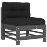 Salon de jardin 5 pcs avec coussins gris bois massif 569984569984