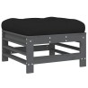 Salon de jardin 5 pcs avec coussins gris bois massif 569984569984