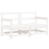 Salon de jardin 7 pcs Blanc Bois de pin massif  569994569994