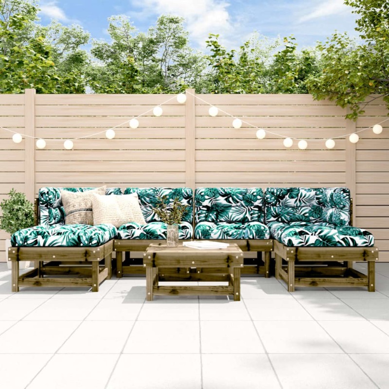 Salon de jardin 7 pcs bois de pin imprégné 570010570010