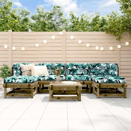 Salon de jardin 7 pcs bois de pin imprégné 570010570010