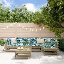 Salon de jardin 6 pcs avec coussins bois de pin imprégné 570014570014